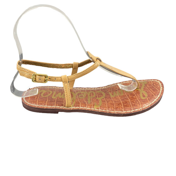 Sam Edelman Gold Tan “Gigi” Women’s Flip Flops T-Strap Sandals Shoes Sz 5.5 M - Picture 2 of 8